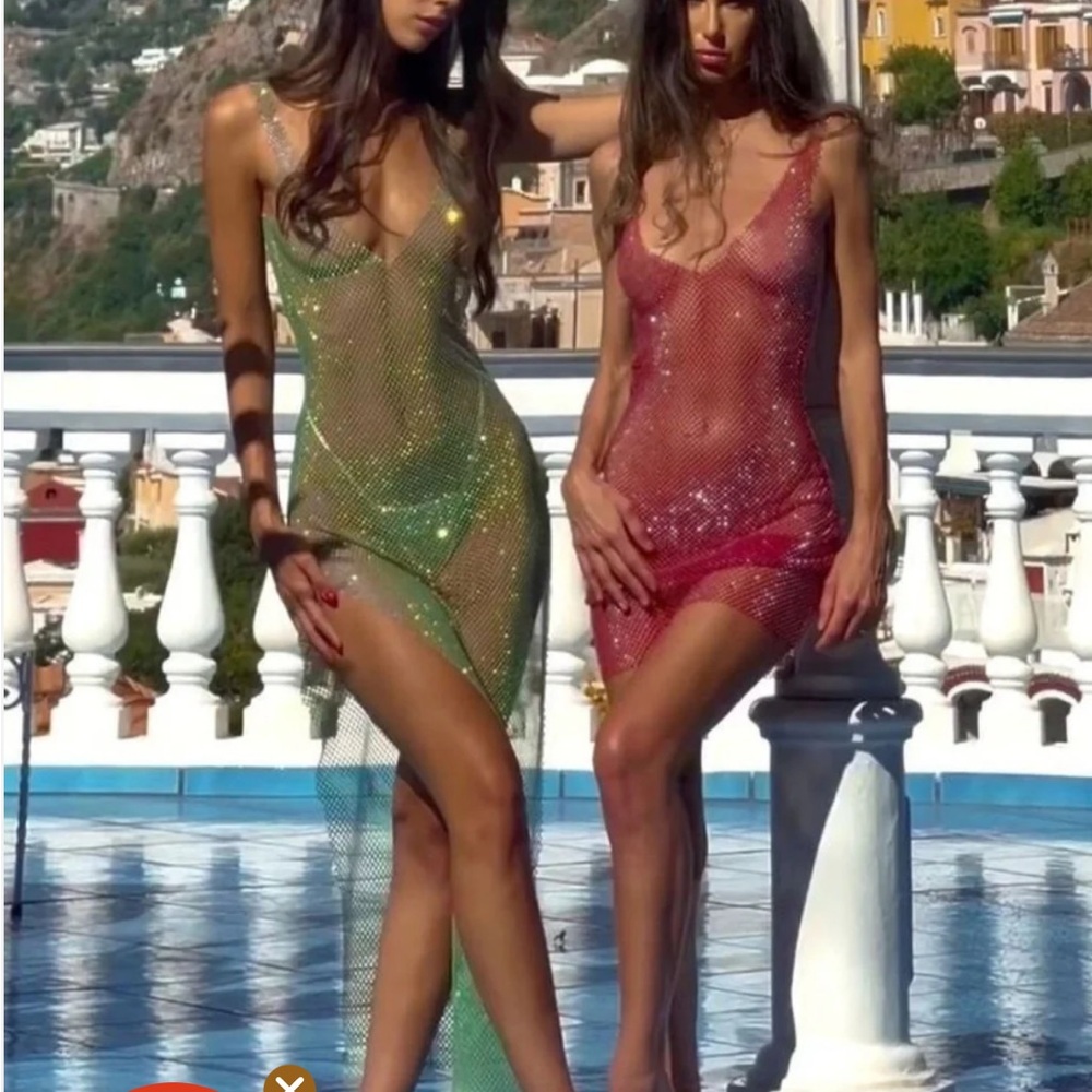 Glamorous Mesh Dresses in Red - Picture 6 of 6